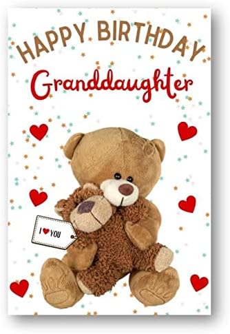 Second Ave Granddaughter I Love You Bear Happy Birthday Greetings Card 21cmx15cm