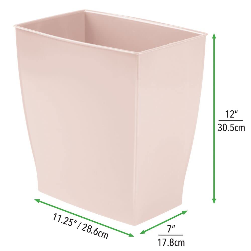 2 Pack Wastepaper Bin - Light Pink - 2.5L