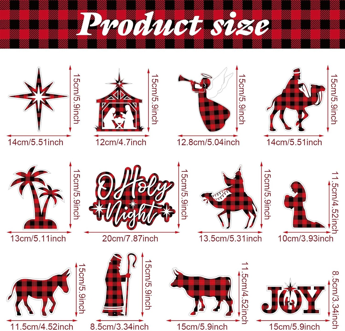 36 Piece Holy Nativity Hanging Swirls Christmas Decorations