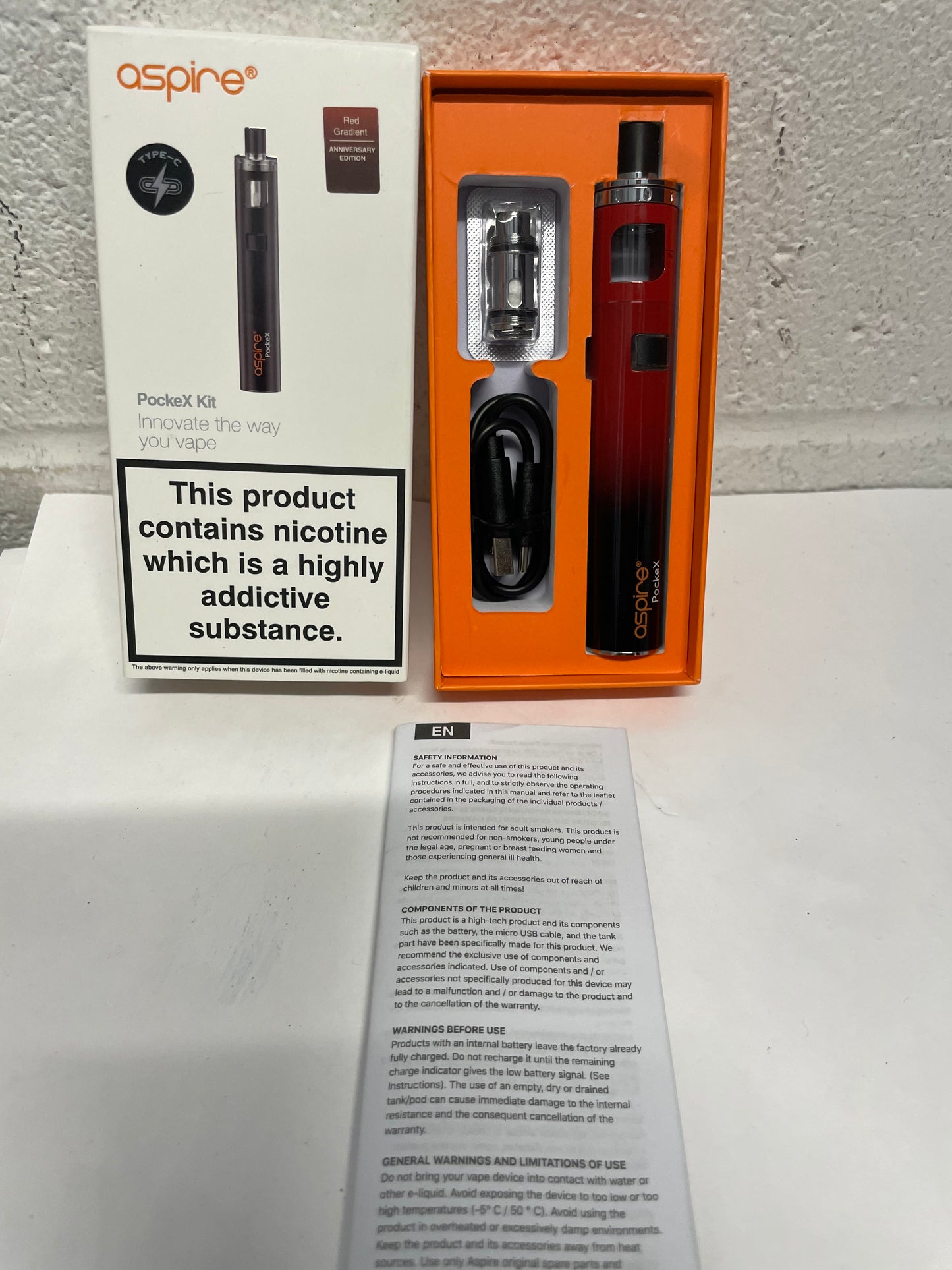 Aspire PockeX Vape Kit Red Gradiant (Refurbished)