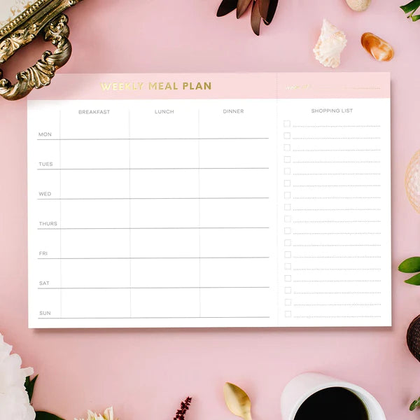 Sweetzer & Orange Weekly Meal Planner & Shopping List Notepad Pink 25cm x 18cm