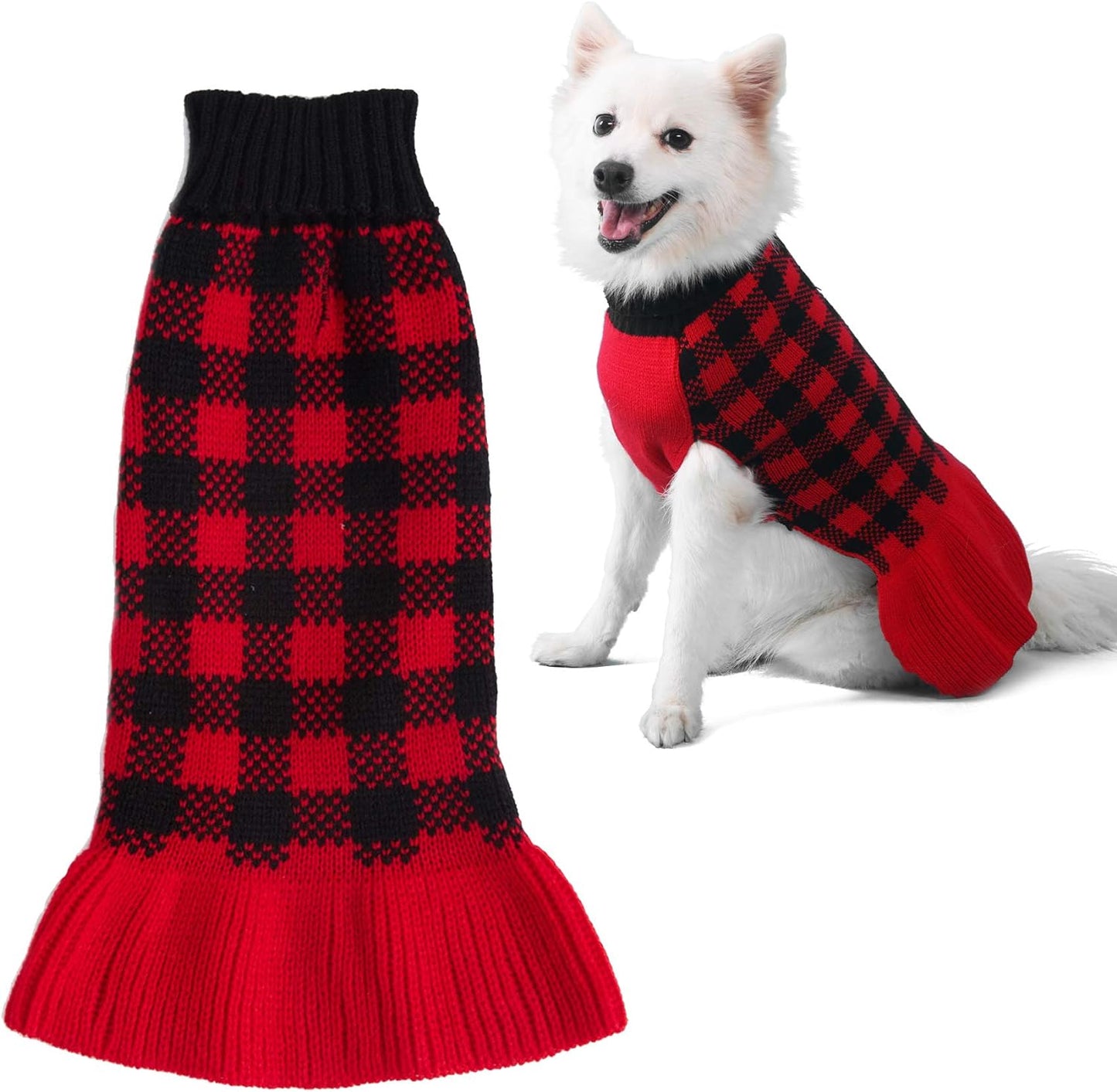 Size XL 60-65cm Red/Black Dog Jumper