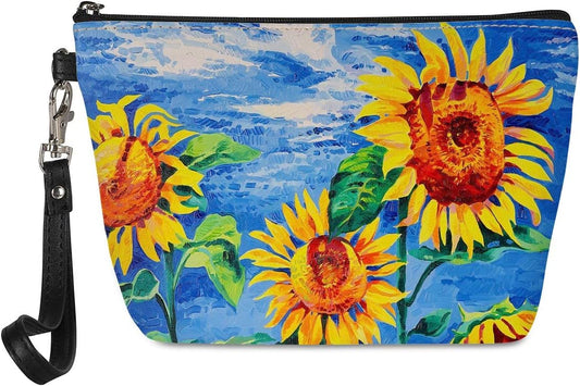 Sunflower Pattern Ladies Cosmetics Cosmetic Bag