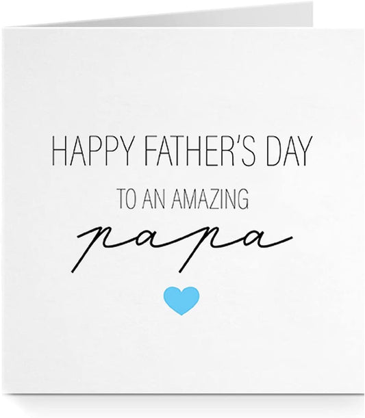 Happy Father's Day To An Amazing Papa Card & Envelope 15cm x 15cm