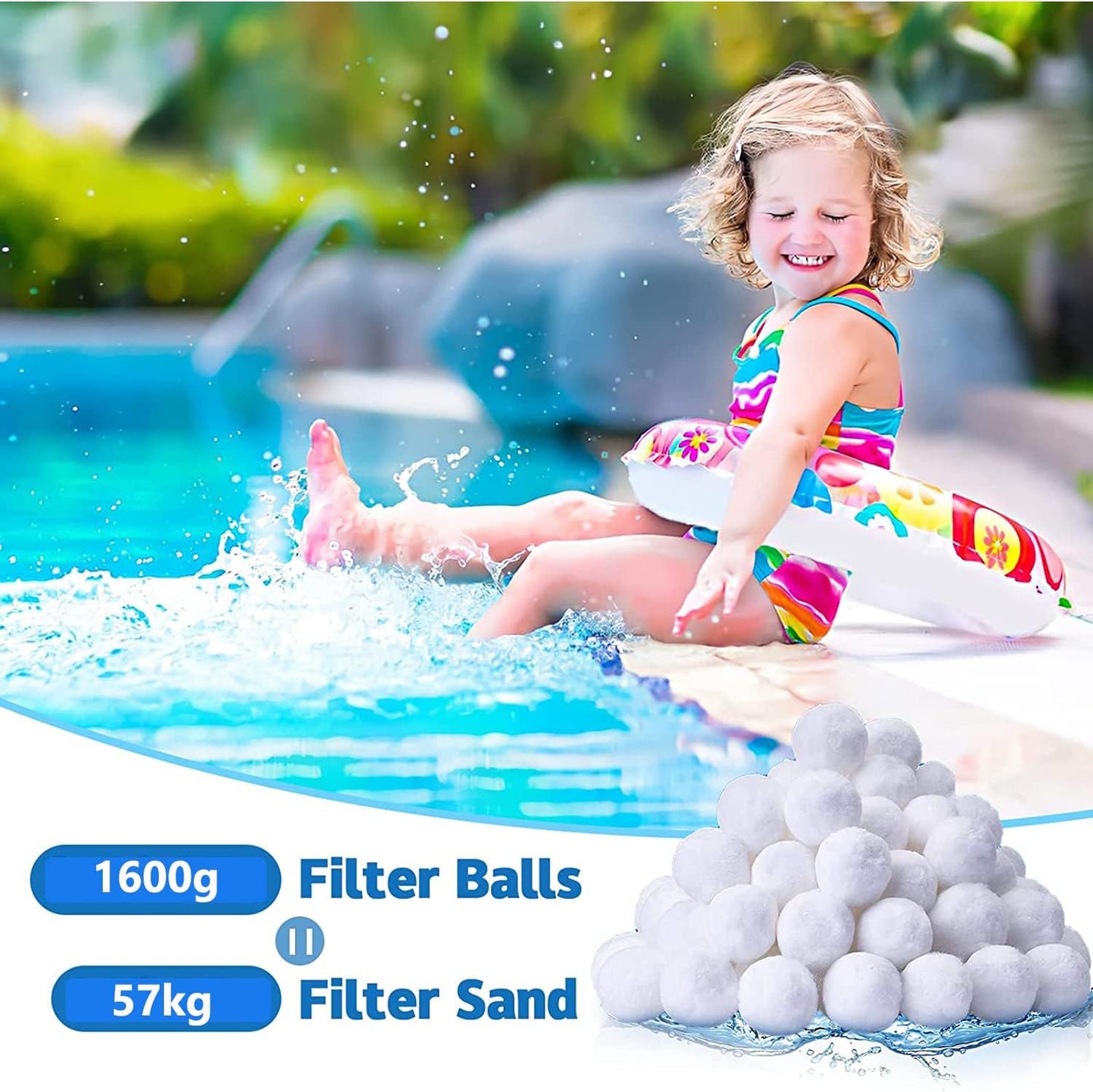 DK177 Pool Filter Balls 1600g - Eco-Friendly Filter Media Sand Alternative