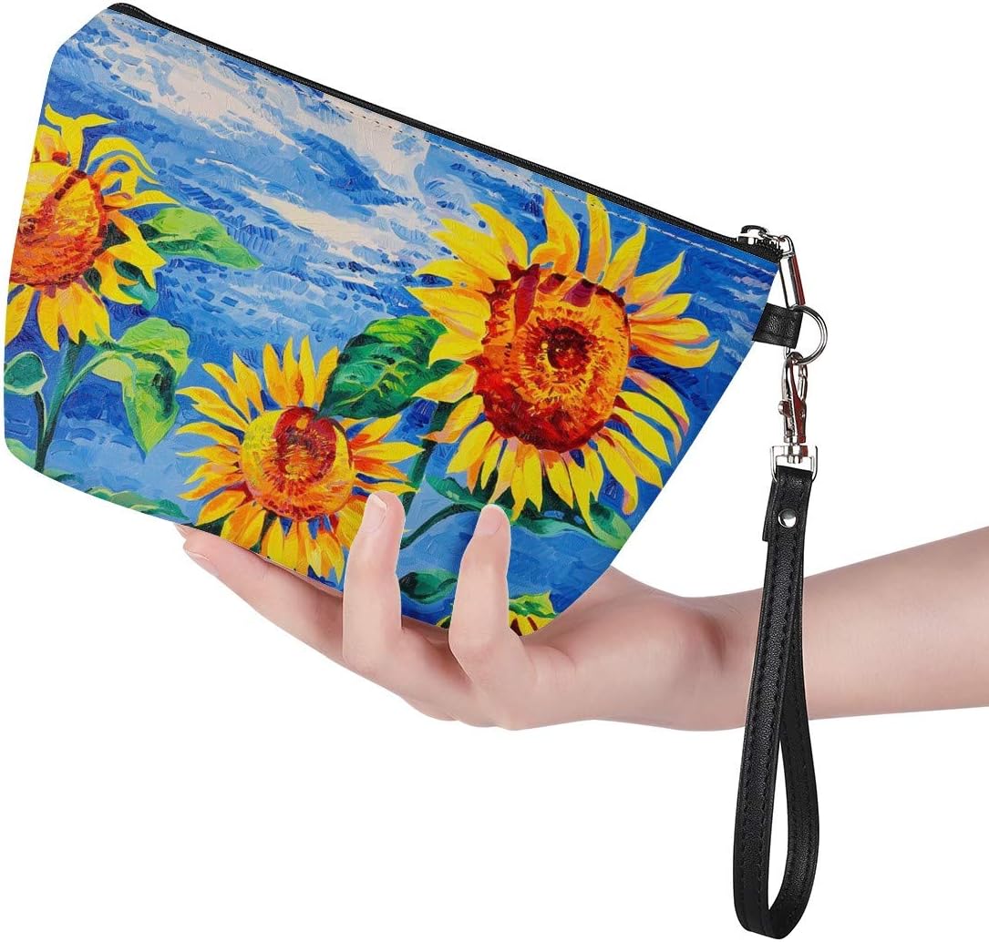 Sunflower Pattern Ladies Cosmetics Cosmetic Bag