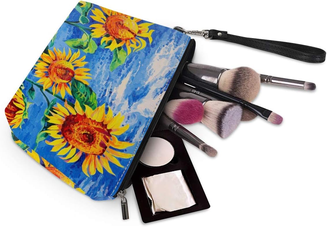 Sunflower Pattern Ladies Cosmetics Cosmetic Bag