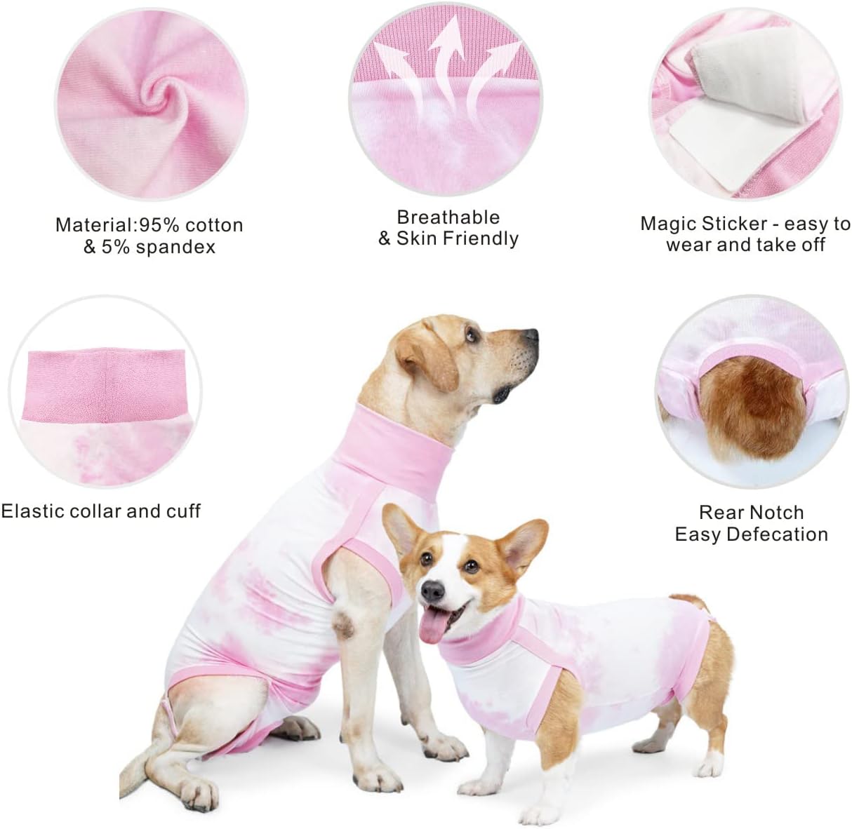 Dog Surgery Recovery Suit - Pink