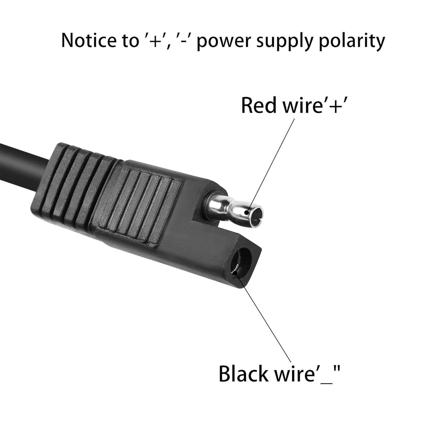 1m 14AWG SAE Connector Extension Cable 2 Pin Quick Disconnect Plug