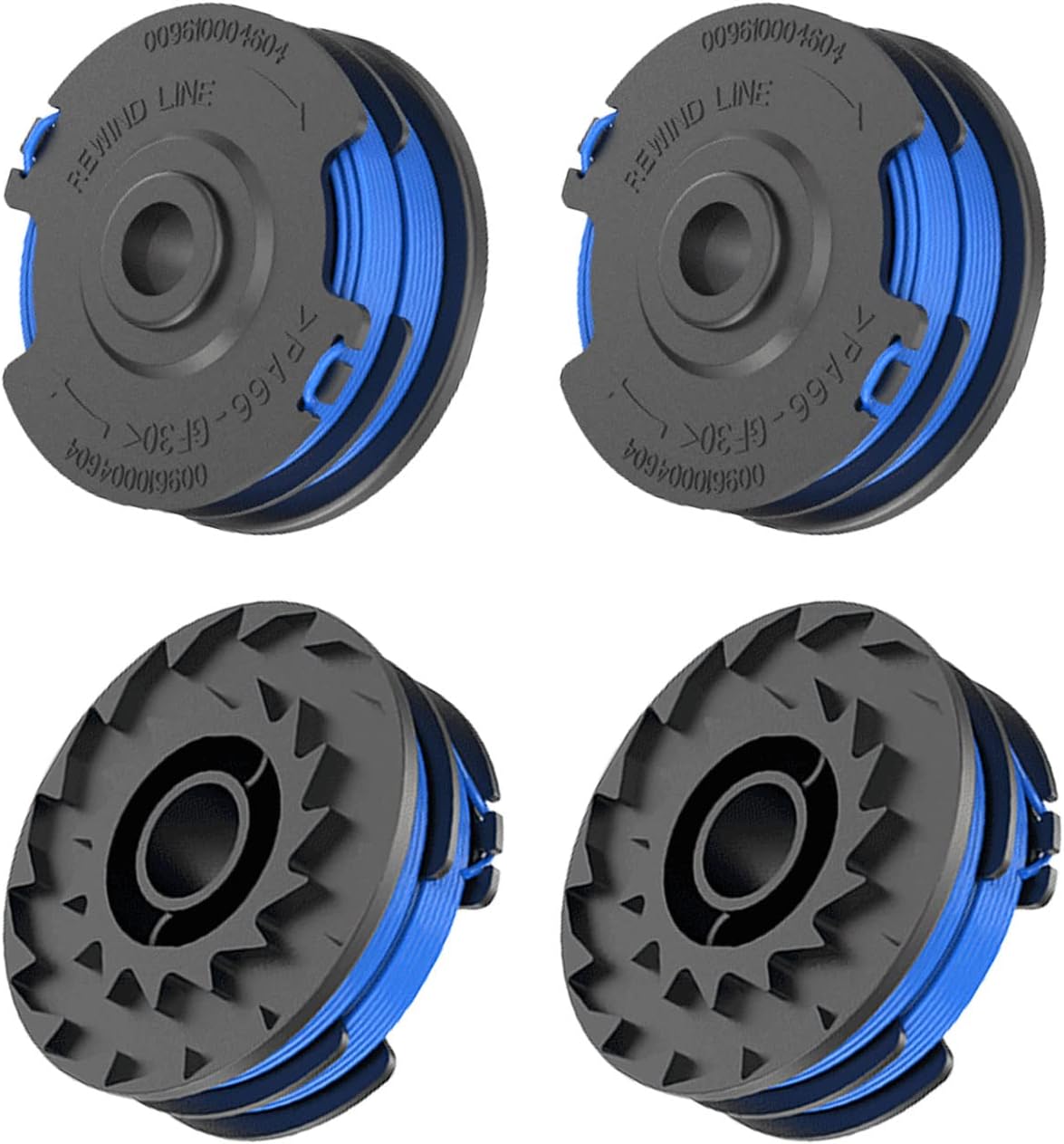 4x Line String Trimmer Spool 1.65mm dia Double Line 8.3m Long