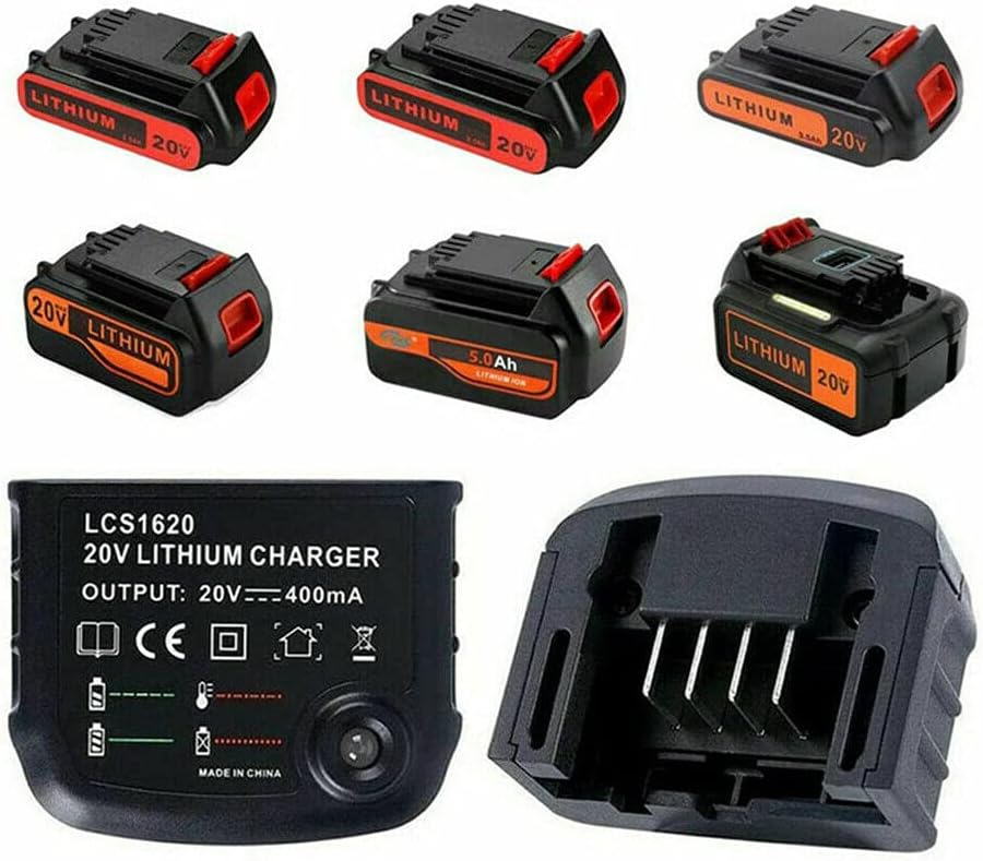 LithiumIon Battery Charger Replacement LCS1620 for Black & Decker 14.4V 18V 20V