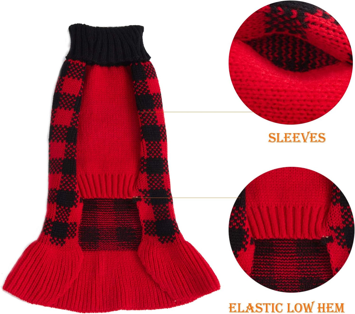 Size S 35-40cm Red/Black Dog Jumper