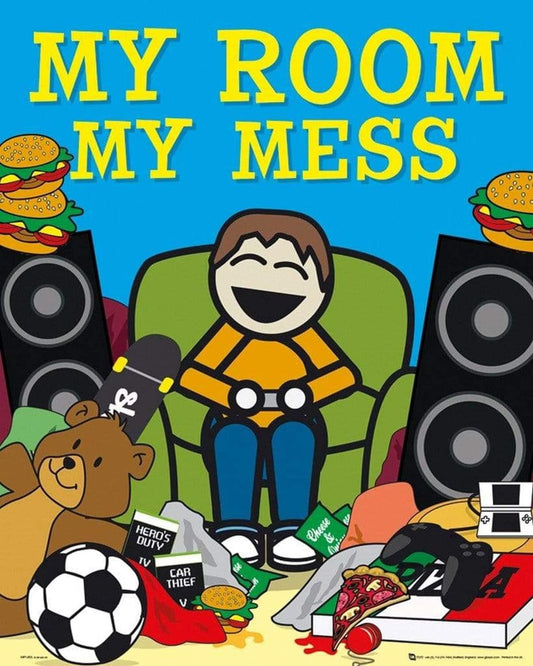 My Room My Mess Cartoon Mini Poster 50x40cm