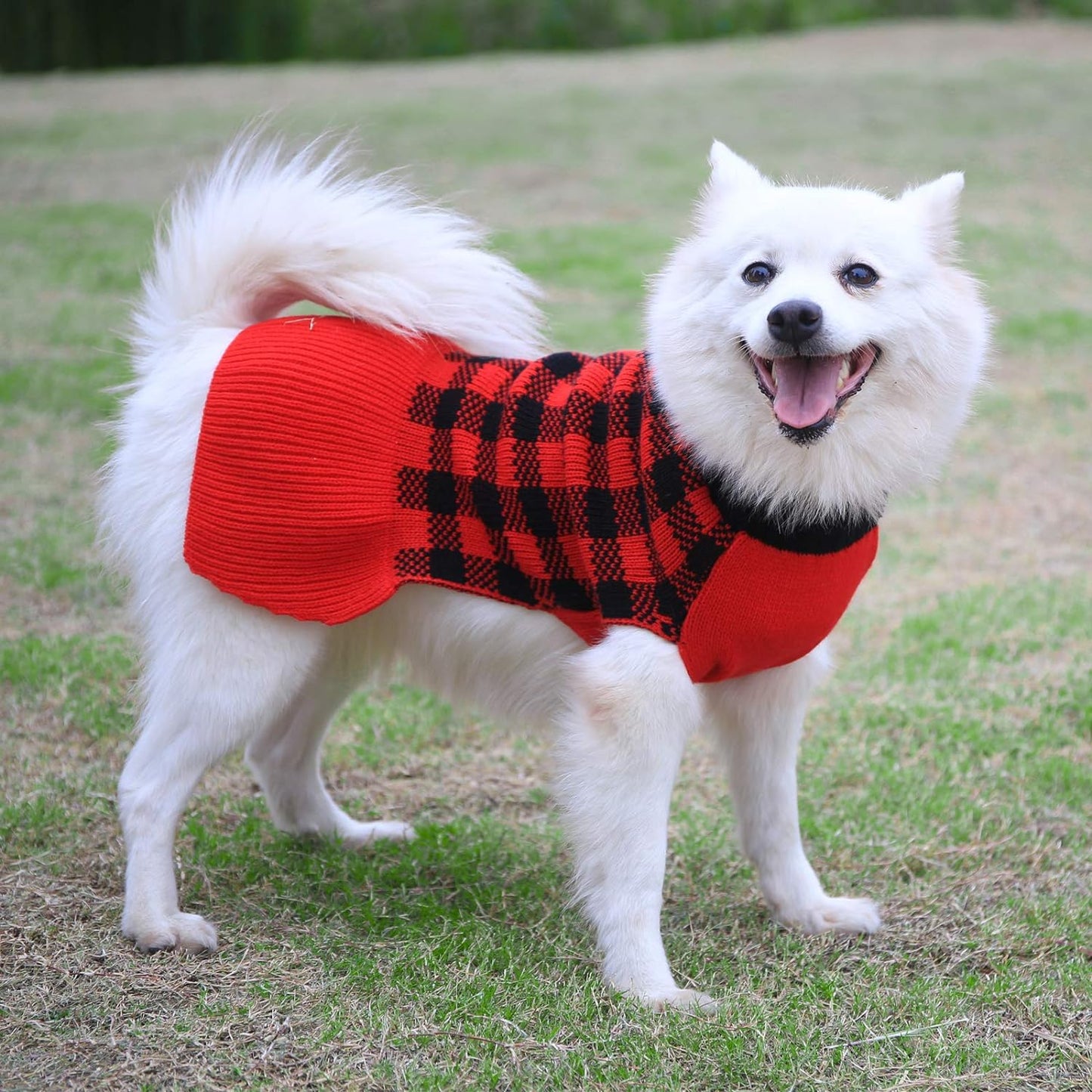 Size L 50-55cm Red/Black Dog Jumper