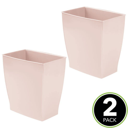 2 Pack Wastepaper Bin - Light Pink - 2.5L