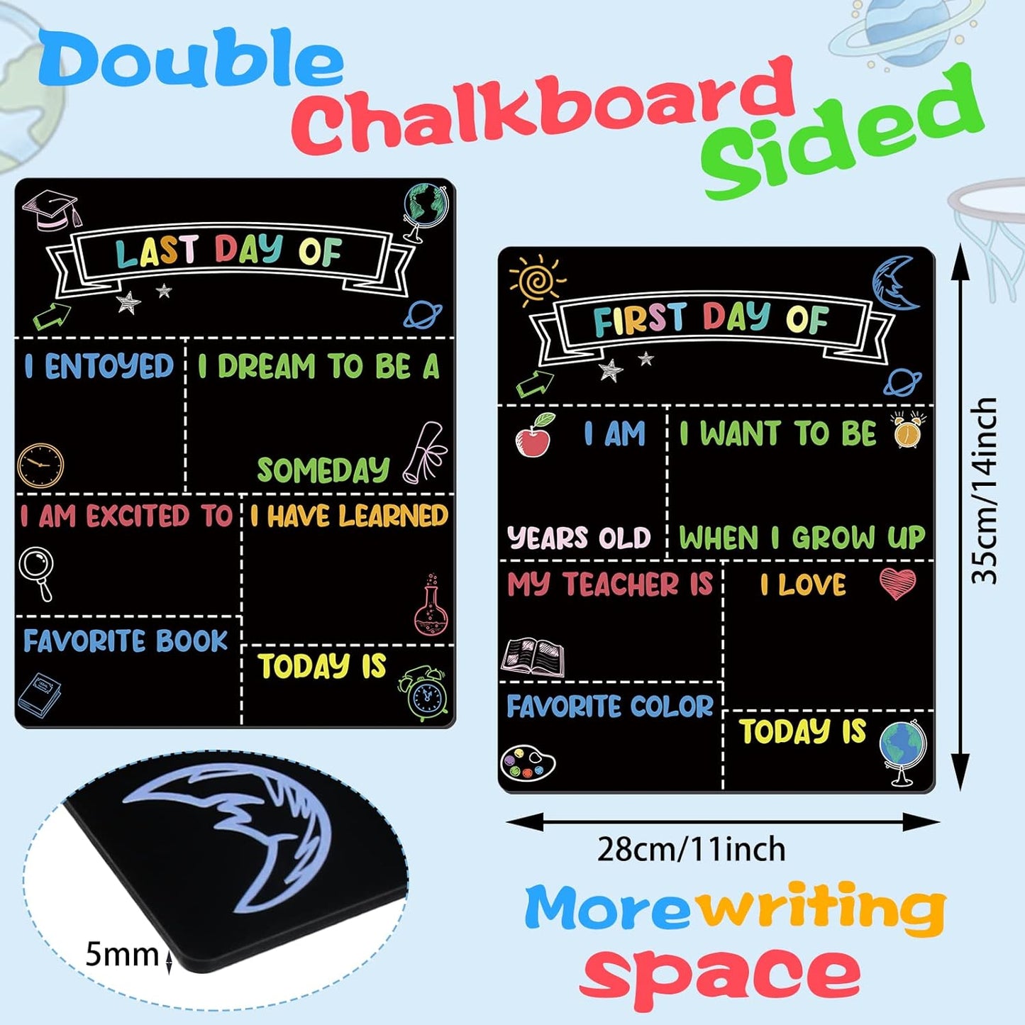 First Day and Last Day of School Chalkboard Sign