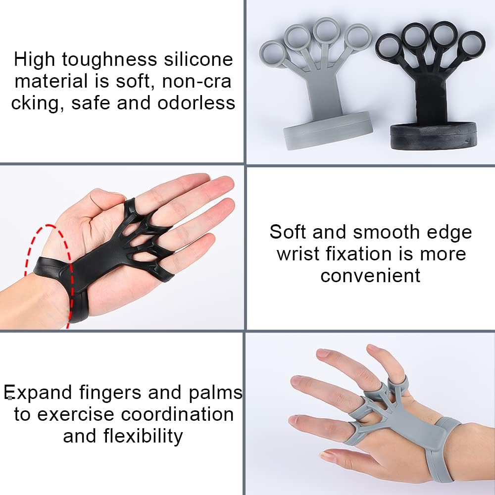 2x Finger Trainer Silicone Hand Strength Trainer