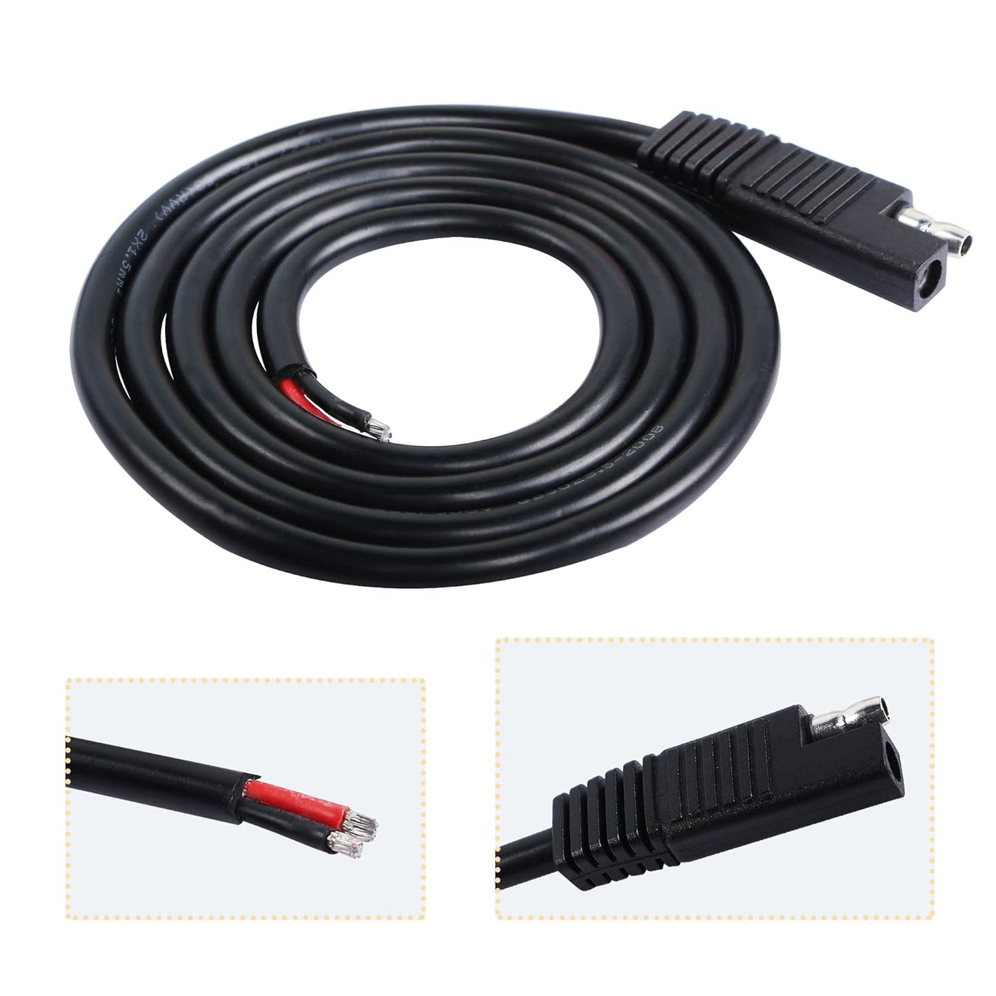 1m 14AWG SAE Connector Extension Cable 2 Pin Quick Disconnect Plug