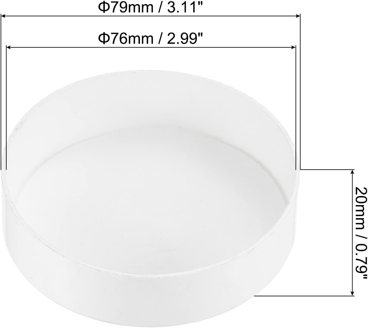 4 Pack 3" PVC Pipe End Cap Fitting 76mm White