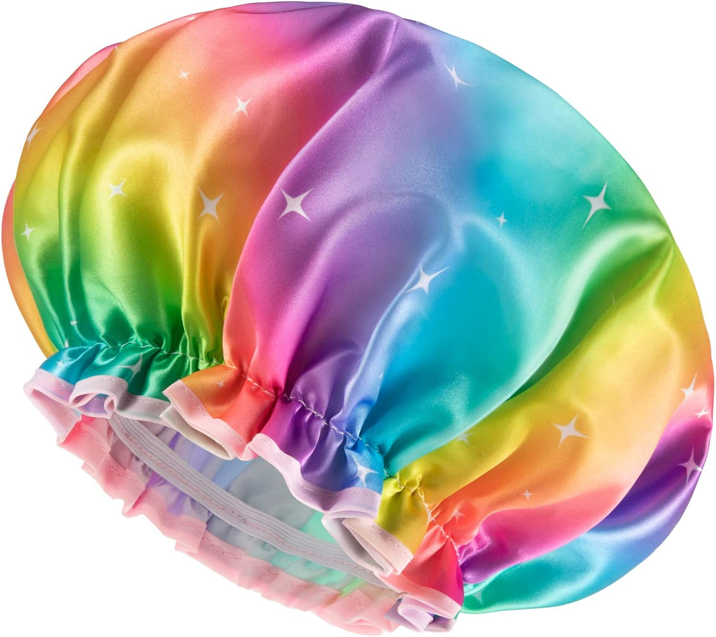 2x Rainbow Shower Cap - Medium