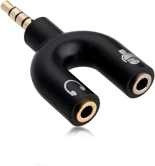 3.5mm Audio Jack to Headphone & Microphone U Splitter Converter Adaptor