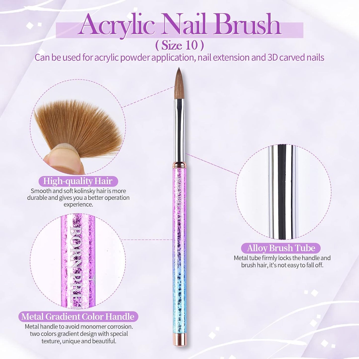 BORN PRETTY Acrylic Nail Brush 10mm