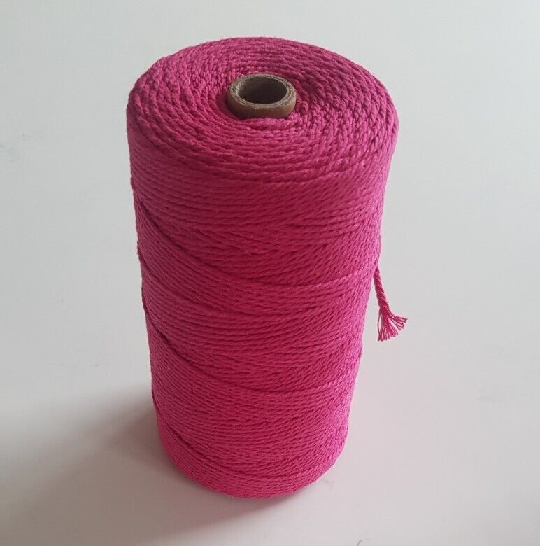 2mm x 300m Pink Macrame Cord 3-Strand