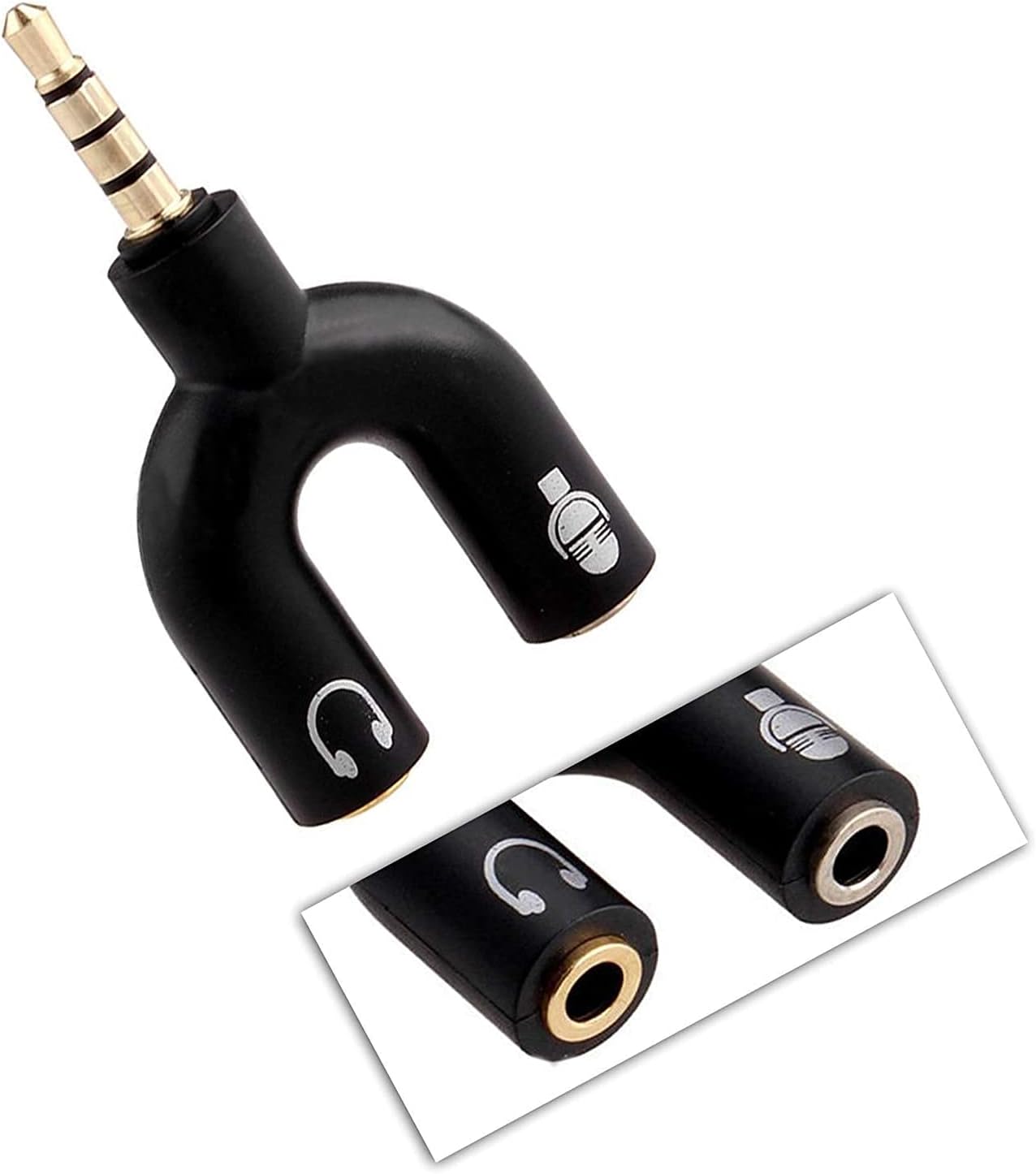 3.5mm Audio Jack to Headphone & Microphone U Splitter Converter Adaptor