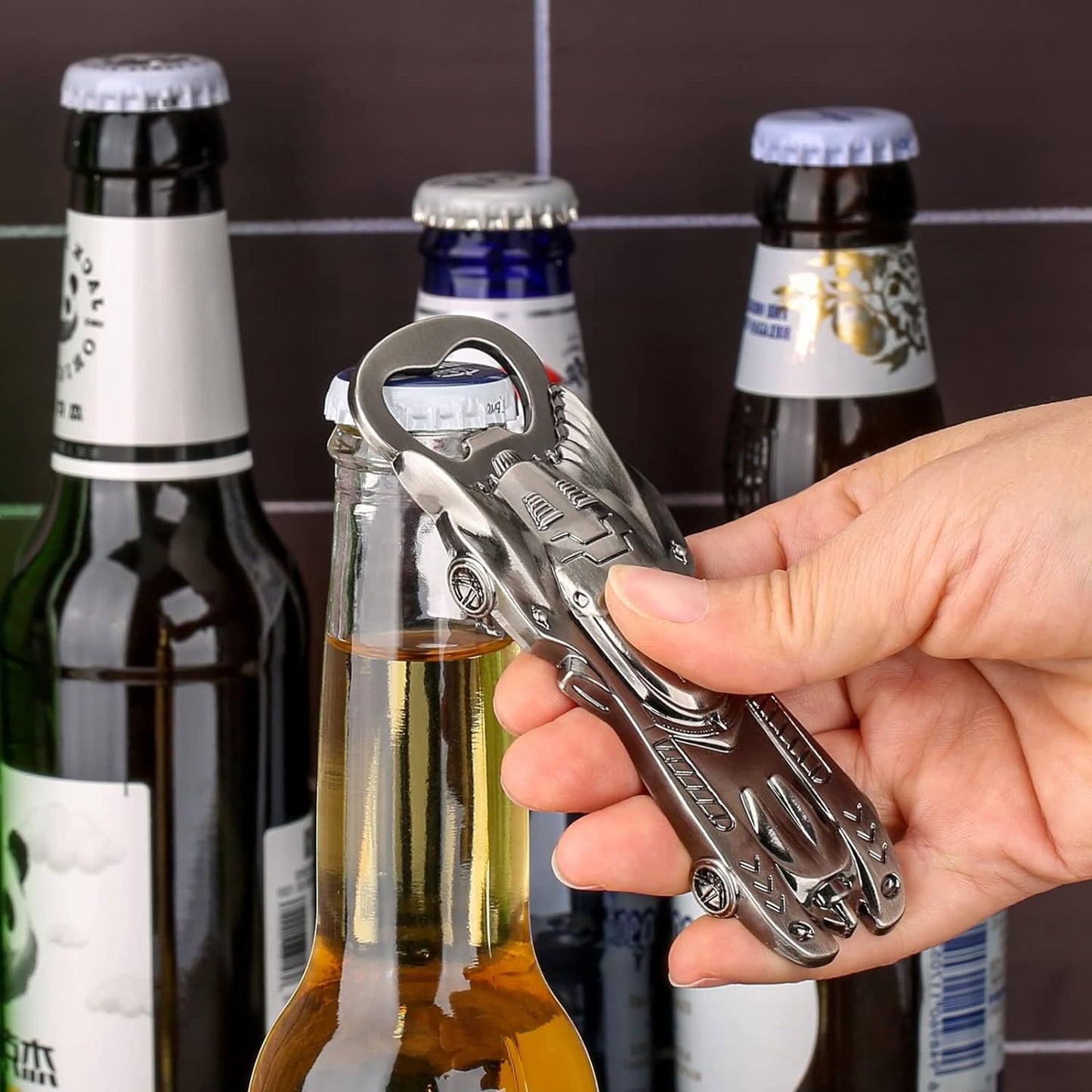 Metal Combat Vehicle Beer Bottle Opener With Gift Box & Card - Silver - 11.5cm