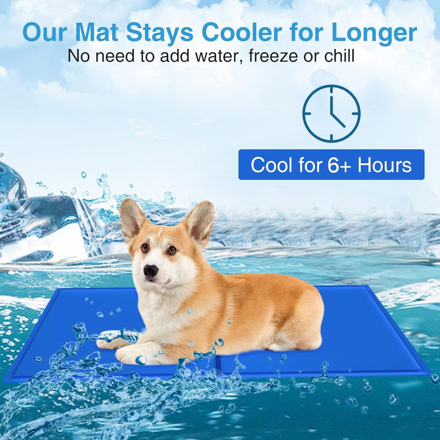 Blue Dog Cooling Mat - Size Medium 50cm x 65cm