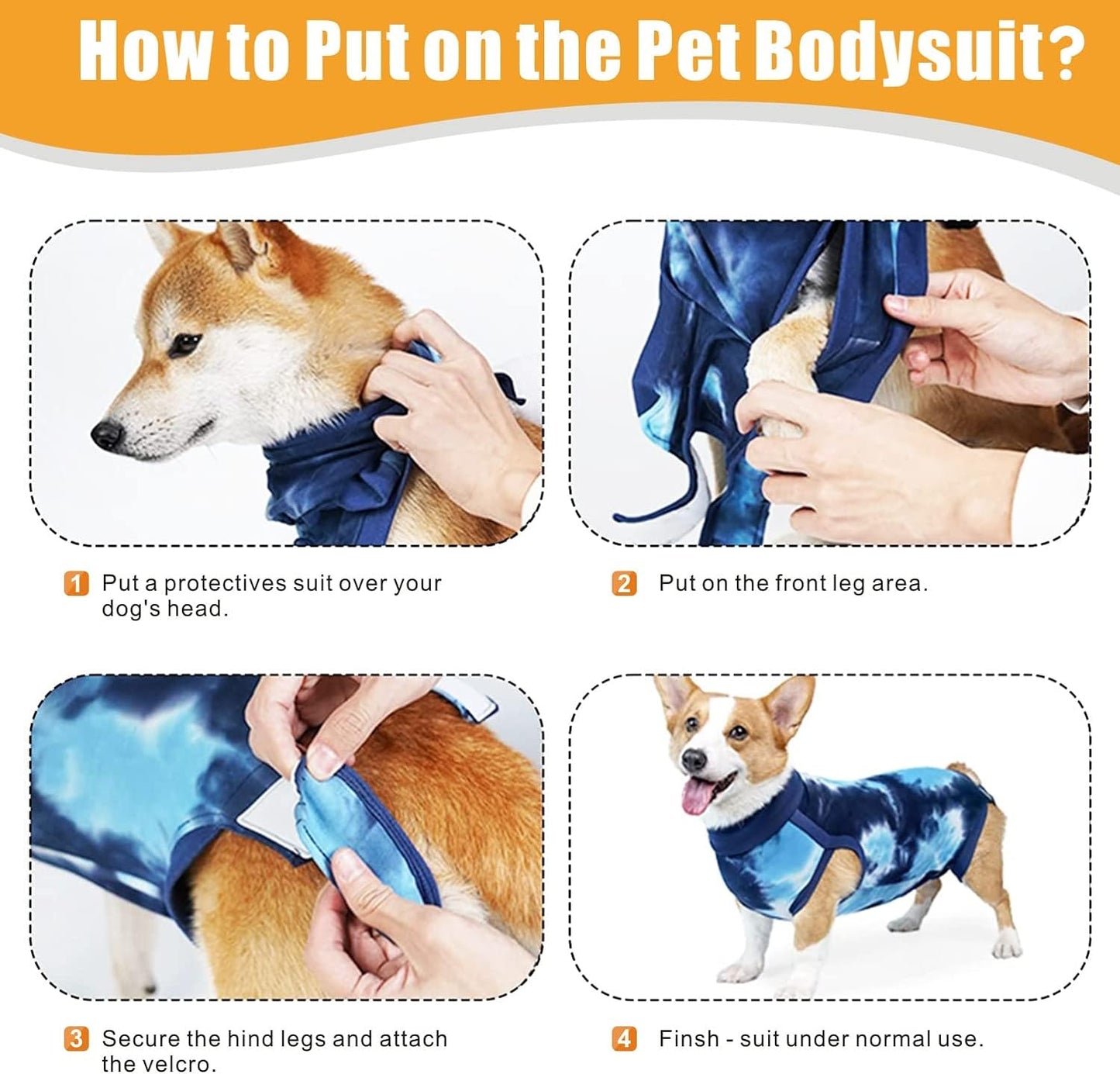 Dog Surgery Recovery Suit - Blue