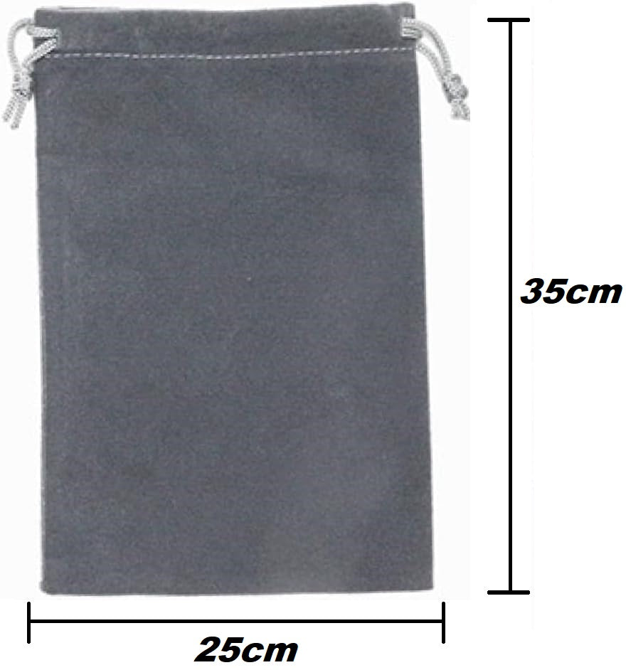 Soft Velvet Grey Pouch Heat Resistant Cloth Bag 25cm x 35cm