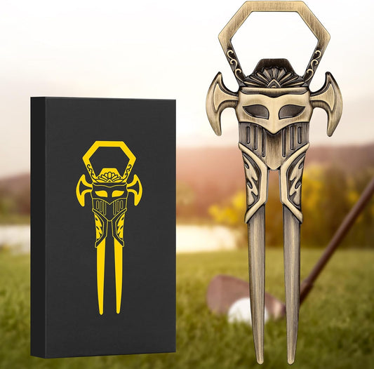 Metal 2 in 1 Golf Divot Repair Tool & Bottle Opener With Gift Box & Card Bronze