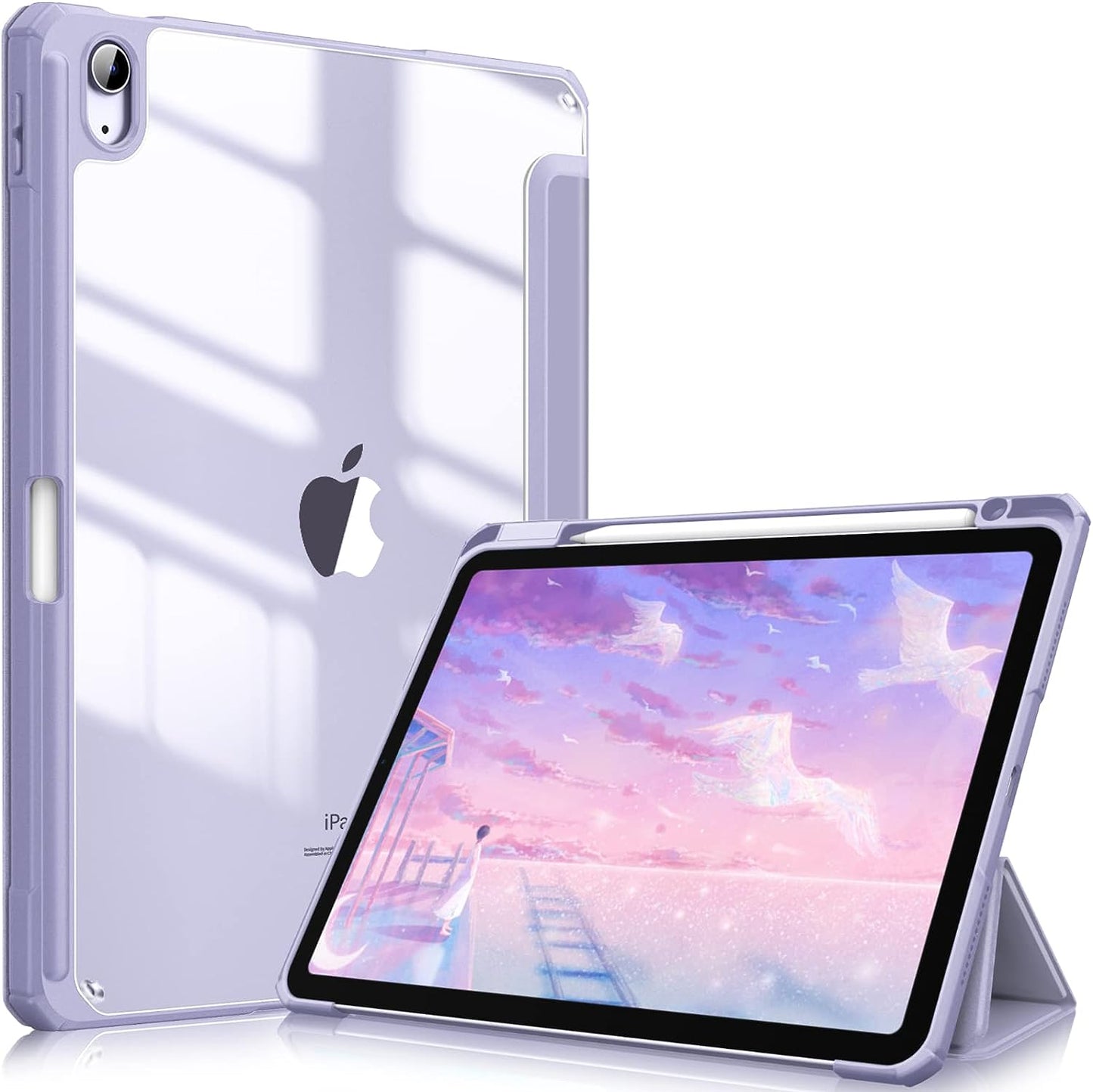 Lilac Purple Hybrid Case Compatible with iPad Air 5th & 4th Gen 2020-2022 10.9"