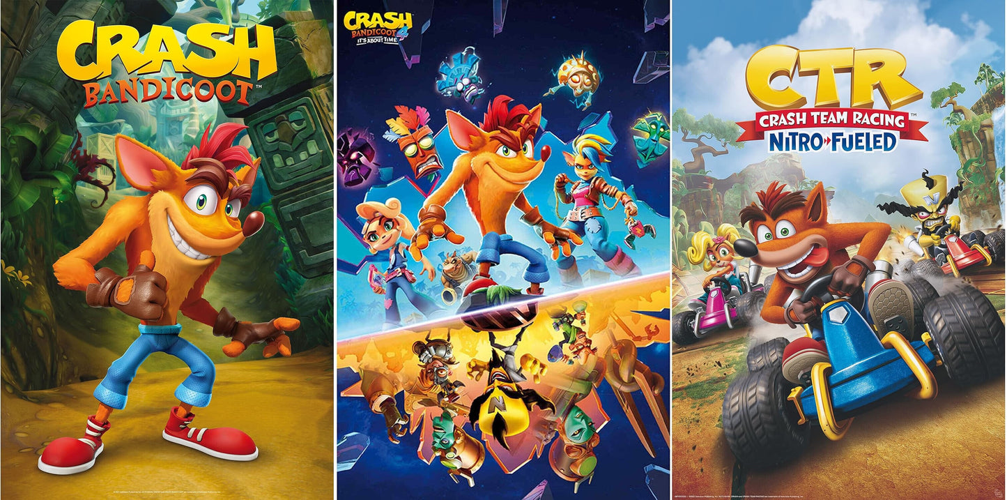 3x Crash Bandicoot Maxi Posters 61x91.5cm