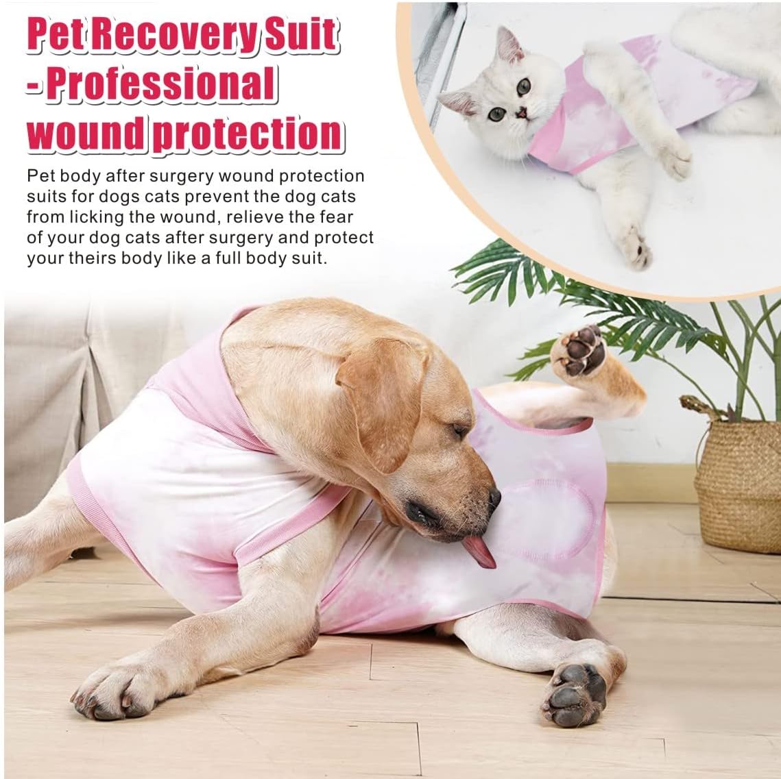 Dog Surgery Recovery Suit - Pink