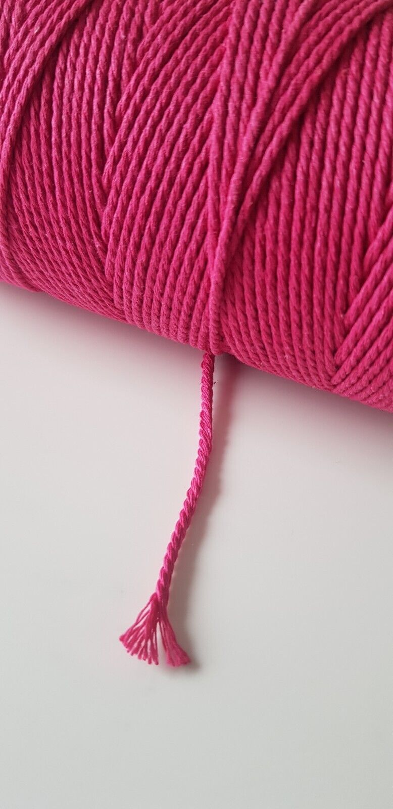 2mm x 300m Pink Macrame Cord 3-Strand