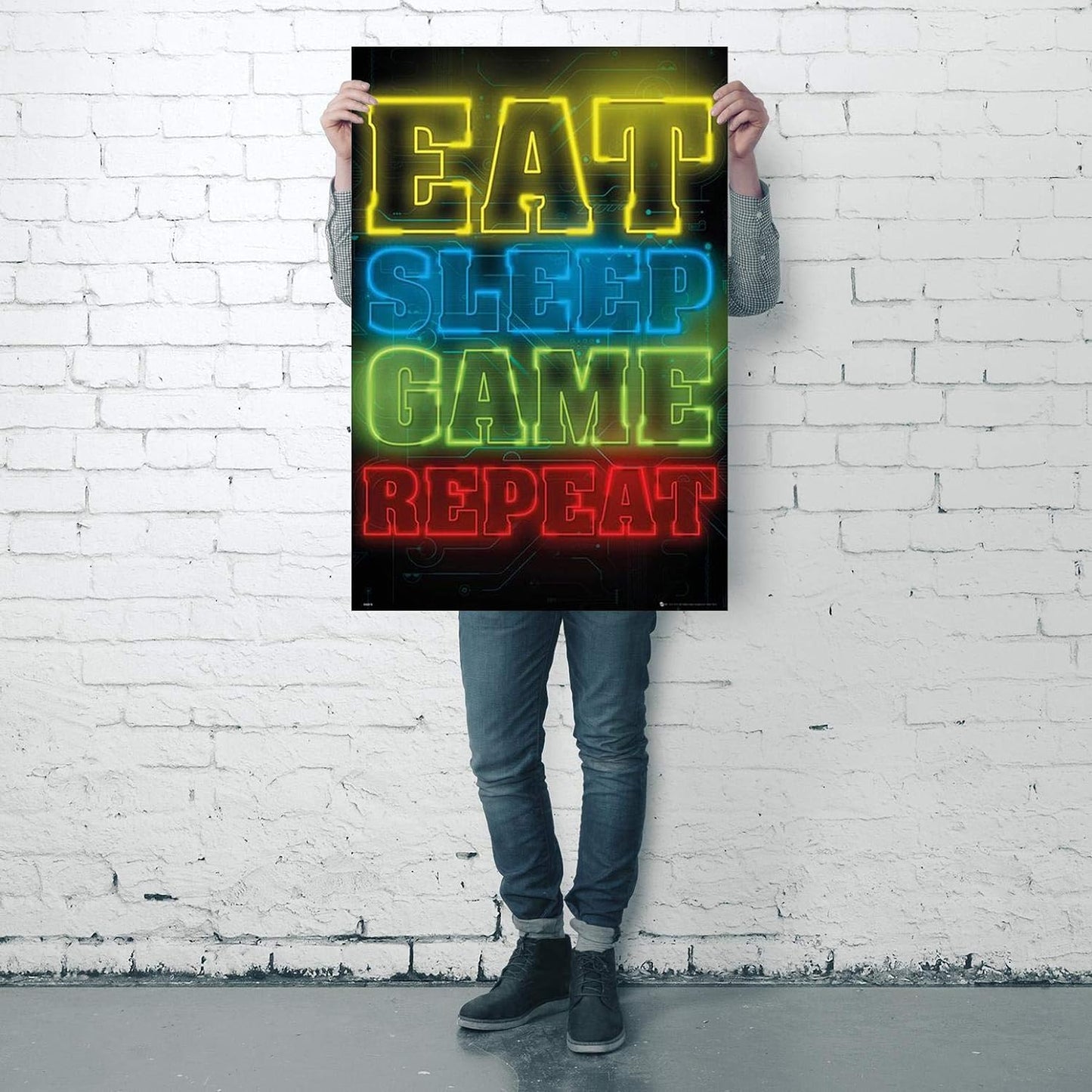 Eat Sleep Game Repeat Gaming Maxi Poster 61x91.5cm