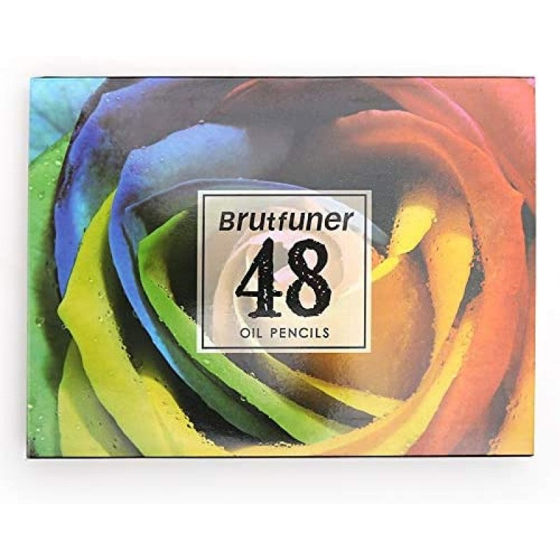 Brutfuner 48 Oily Colored Pencils Set with Enchanted Forest Adult Coloring Book