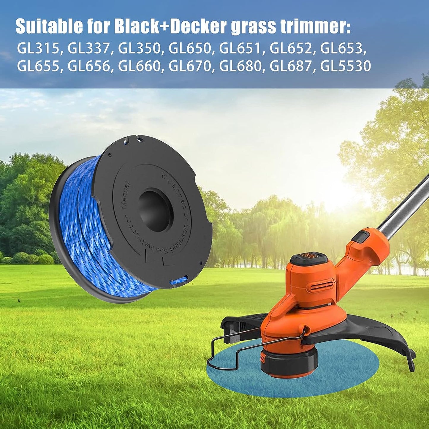 4x String Trimmer Spool Line for Black & Decker A6441