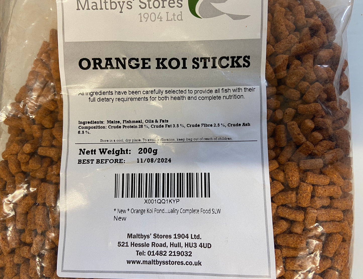 1KG Orange Koi Pond Sticks Fish Food