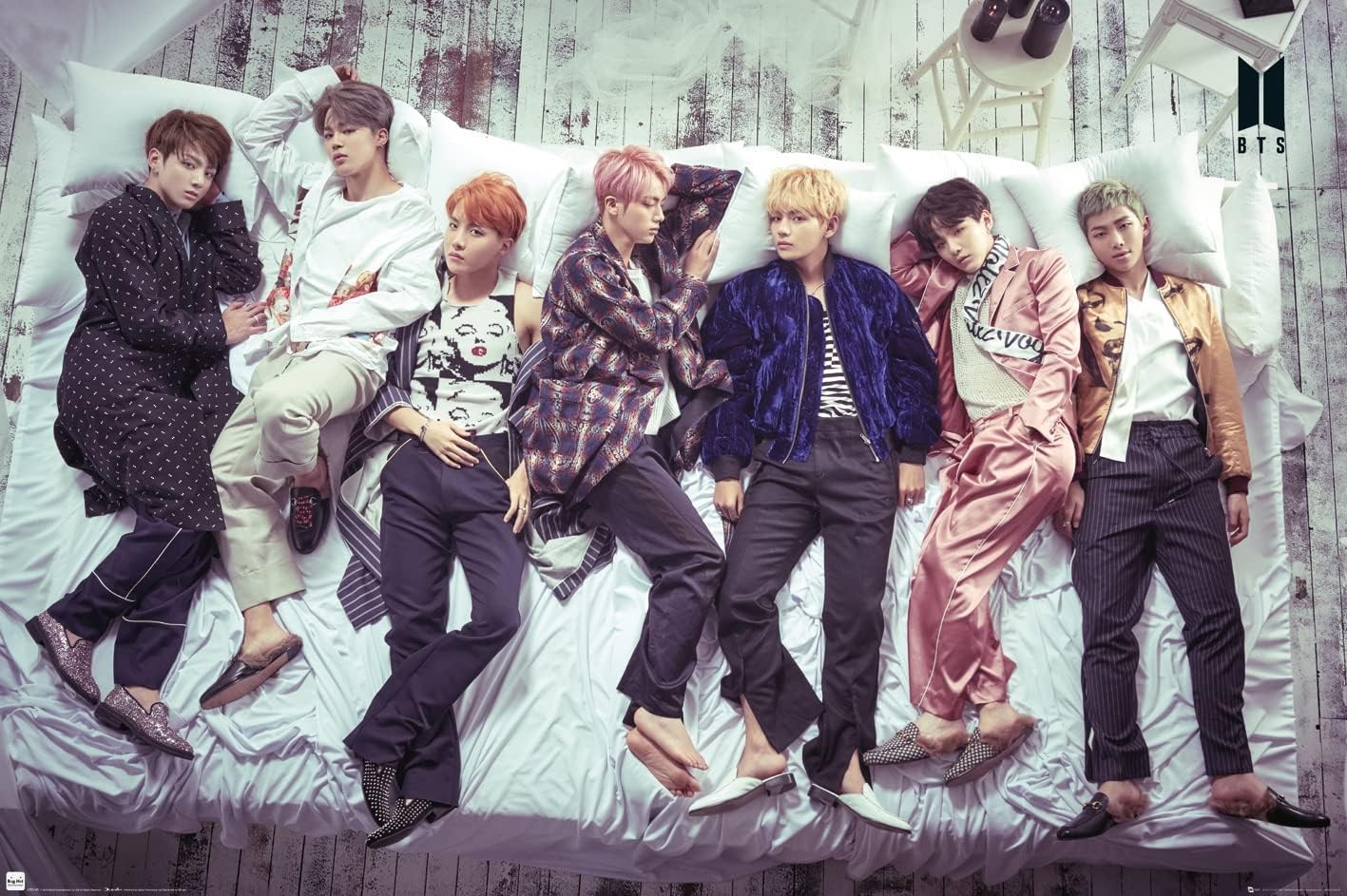 BTS Group Bed Maxi Poster 61x91.5cm