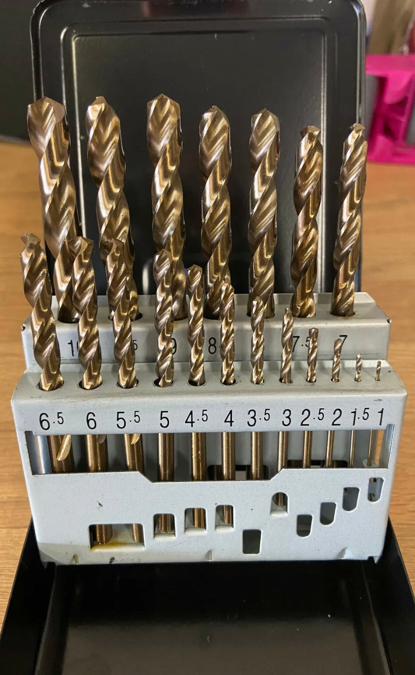 Heller 19 Piece HSS-Co Cobalt Metal Drill Bit Set 1mm-10mm