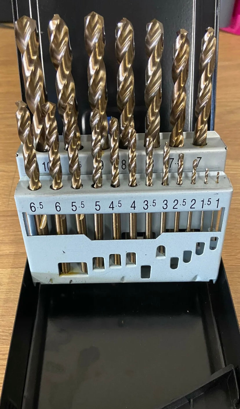 Heller 19 Piece HSS-Co Cobalt Metal Drill Bit Set 1mm-10mm