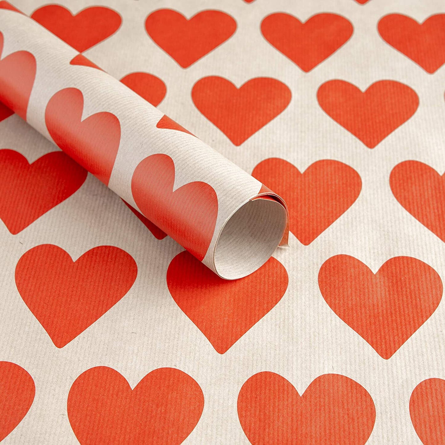 Red Heart Kraft Brown Wrapping Paper 6 Sheets 50x70cm