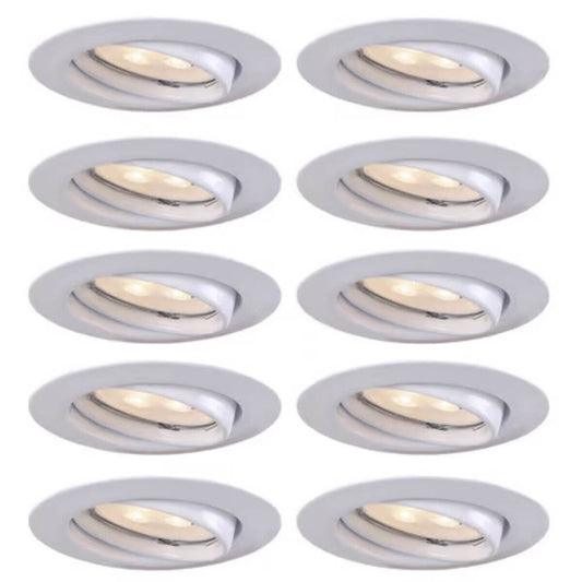 10x White Adjustable LED Warm White Downlight 3.8W IP20 90mm