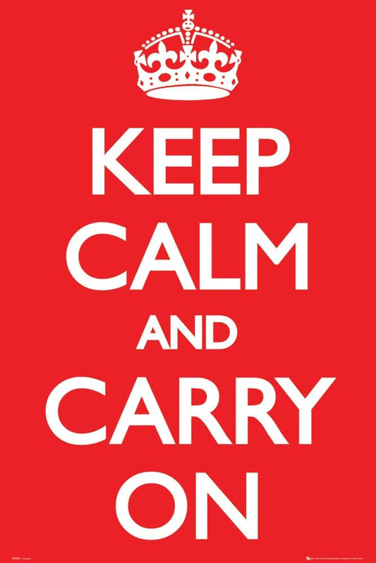 Red Keep Calm & Carry On Crown Maxi Poster 61x91.5cm